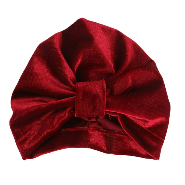 velvet baby hat for girls winter baby photography prop elastic infant turban Of